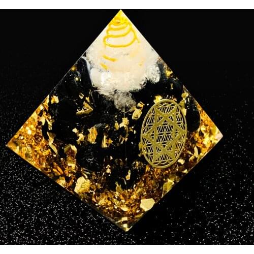 Natural Six-pointed star Crystal Ogan Energy Pyramid Ornaments For Home Decoration To Gather Wealth And Prosperity Resin Decor