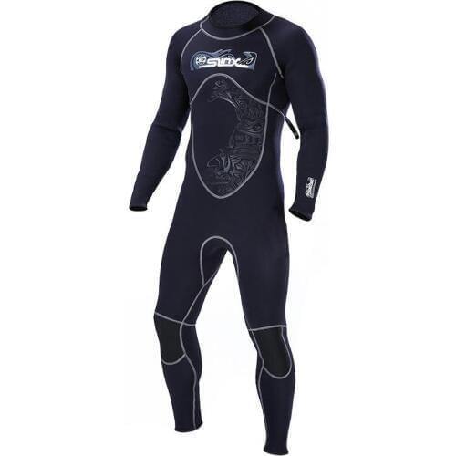 3mm One-Piece Neoprene Diving Suit Long Sleeve Back Zipper Men Wetsuit Warm Prevent Jellyfish Snorkeling Spearfishing Plus Size