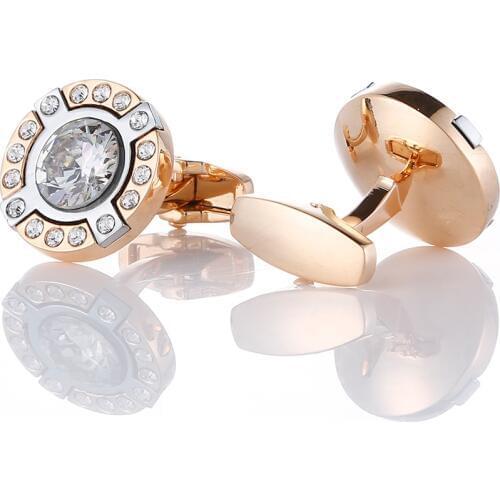 New Rose Gold Mens Cufflinks Wedding Gifts Luxury Shirt Cuff links Buttons High Quality Cufflink Jewelry Accessories Qi Qi Wu