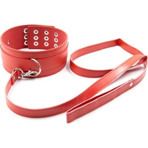 BDSM Bondage Sex Collar With Leash PU Leather Fetish Slave Harness Choker Necklace Bondage Restraints Sex Products For Adults