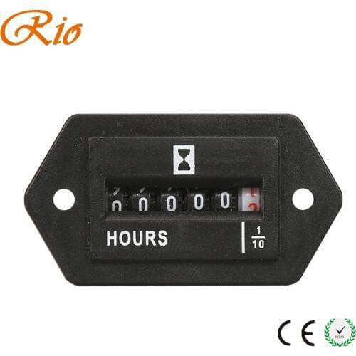 SYS-1 10V-80V DC 150-220V AC Hour Meter Sealed Counter Gauge for Boat Car Truck Engine