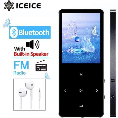 ICEICE MP3 Player with Bluetooth Touch Keys Built-in Speaker 8GB 16GB 32GB 40GB HiFi Portable Walkman Radio FM Recording MP 3