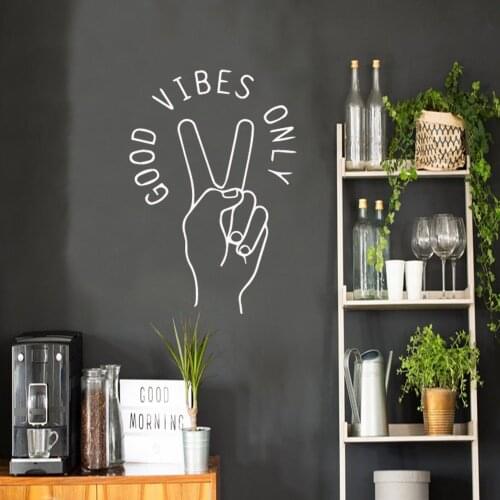 Drop Shipping good vibes only Wall Art Decal Wall Stickers Material For Living Room Bedroom Nordic Style Home Decoration