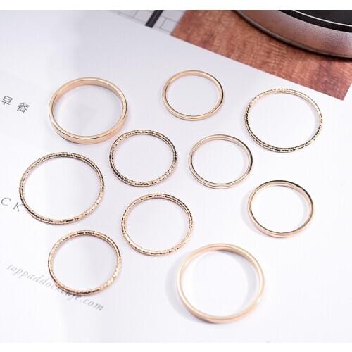 Rinhoo 1 Set Vintage New Fashion Jewelry Lightning Waves Finger Ring Set Knuckle Rings Set Geometric New Wholesale Jewelry