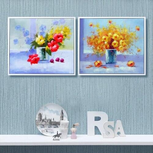 Hand painted oil painting on canvas flowers in vase home decor wall art canvas wall pictures for living room