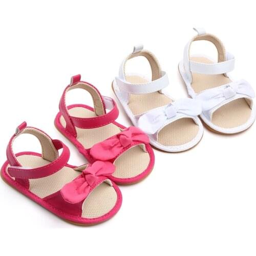 Newborn Baby Girl Sandalet Fashion Bows Toddler Summer Shoes Open Toe Soft Rubber Sole Sandles Infant Slippers Princess Flats