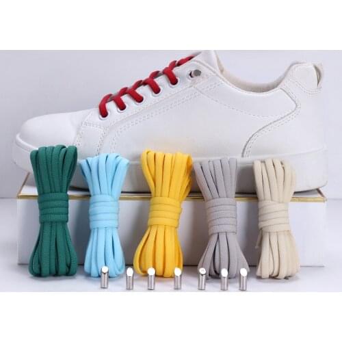 1Pair No Tie Shoelaces Round Elastic Shoe Laces For Kids And Adult Sneakers Shoelace Quick Lazy Laces Solid Color Shoestrings