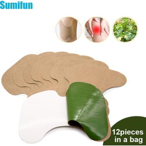 Sumifun 6/12/36Pcs Green Knee Plaster Sticker Wormwood Extract Knee Joint Ache Rheumatoid Arthritis Chinese Medical Patches