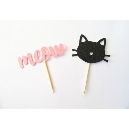 Cat Cupcake Toppers,Meow Party, Cat Party Decor, Kitten Birthday, Cat Birthday, Kitty Cat Party, Girls Birthday, Kitten Party