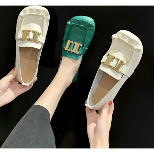 Ruffles Flat Shoes 2021 New Spring Autumn Women Casual Shoes Girls Sweet Square Toe Soft Bottom Non-slip Shoes Loafer Shoes