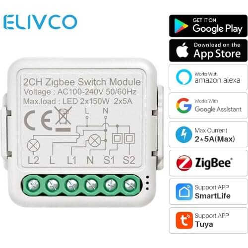 ZigBee Tuya Smart Light Switch Module DIY Smart Home Automation Breaker SmartLife APP Works With Google Assistant Alexa