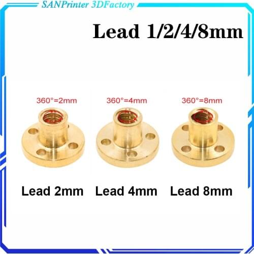 1Pc 3D Printer M8 TR8 - 8mm 4mm 2mmTrapezoidal Screw for Supporting All the Copper Nut Stepper Motor Guide screw for Lead Screw