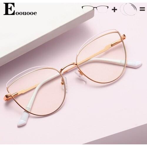 Women Glasses Frame Optical Eyewear Photochromic Prescription Glasses Anti-blue Ray Cut Lenses UV 400