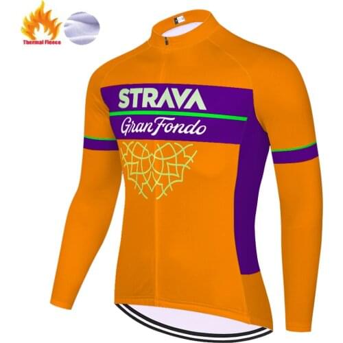 2021 pro team Strava jersey ciclismo Winter Thermal Fleece bike shirt men Bicycle Wear Bike Clothing tenue cycliste homme