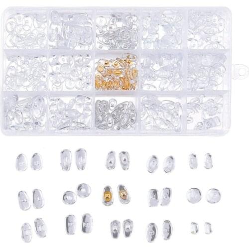 1Box Nose Pads For Eyeglasses Sunglass Screw On Glasses Soft Repair Tool Eyewear Glasses Replacement High Low Nose Pad