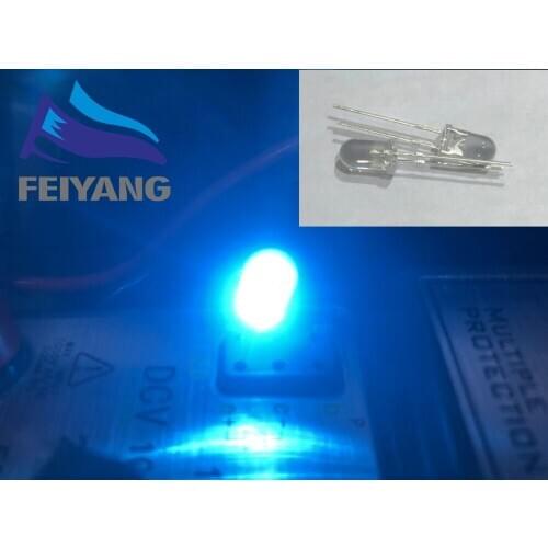 100PCS F5 5MM round light ice blue sky blue Endless LED light-emitting diodes water clear DIP Mechanical keyboard refitting lamp