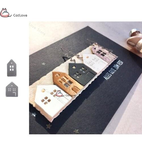 2PCS/Lot House Metal Cutting Dies Stencils For DIY Scrapbooking Paper Card Decorative Craft Embossing Die Cuts New 2019