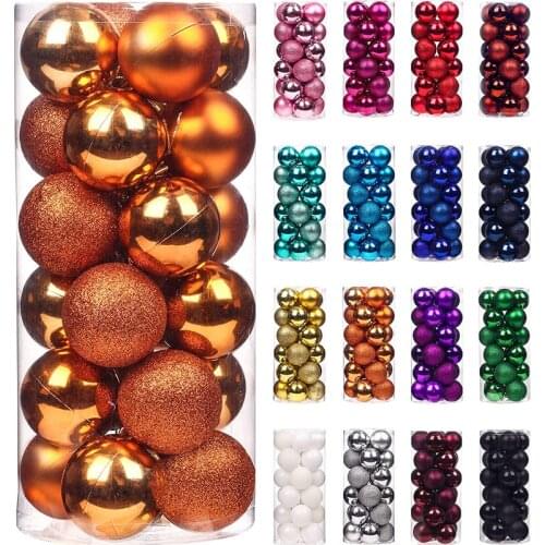 24pcs Christmas Ball Ornaments for Xmas Tree Hanging Ball Decorations Pendant Drop Ornament for Home Christmas Party New Year