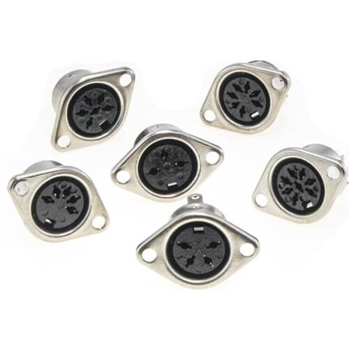 3Pcs Keyboard Plug 3/4/5/6/7/8Pin DIN S Terminal Connector Female Socket Hulled Panel Mount Chassis adapter SOLDER MIDI cable