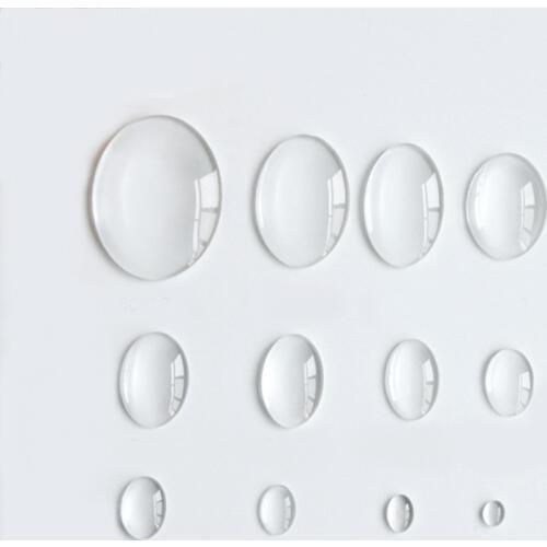10 Kinds Of Size Glass Oval Cabochon Transparent Clear Cameo Cover Cabs Glass Spacers Gem Beads For Jewelry Making 40 PCS