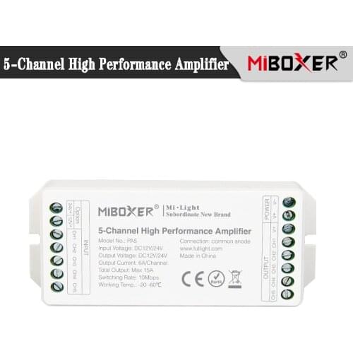 Mi Light PA5 15A 5-Channel High Performance Amplifier,Series Controller And all PWM Type Led Controller DC12/24V
