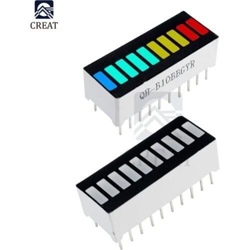 5PCS LED Display Module 10 Segment Bargraph Light Display Module Bar Graph Ultra Bright Red Yellow Green Blue Colors Multi-color