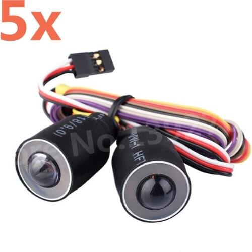 5 Pieces Wrangler With Channel Angel Eyes 17mm RC Simulation Climbing Lights Headlamps For 1/10 Scale Models Remote Control Cars