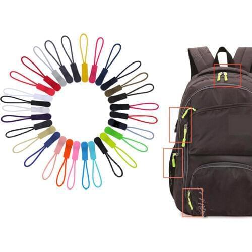 50 Pcs Color Cord Zipper Pull Apparel Bag Tactical Backpack Accessories Zip Puller DIY Zipper Head Cord Rope Strap Lariat Slider