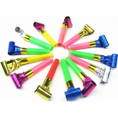 50pcs/set Funny Colorful Whistles Kids Childrens Birthday Party Blowing Dragon Blowout Baby Birthday Supplies Toys gifts