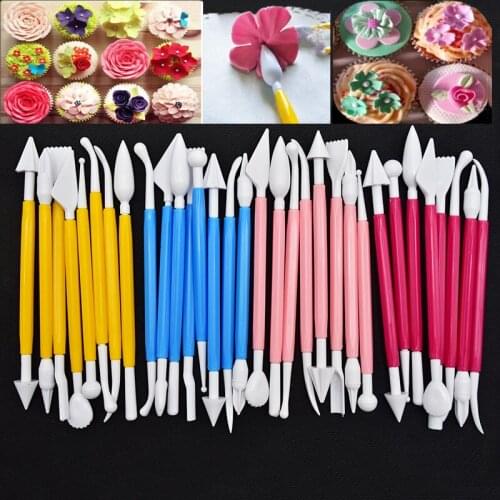 8pcs/set DIY Fondant Cake Decorating Tools Flower Modelling Craft Clays Tool Cake Biscuit Cookie Cutter Engraved Pen Cake Tools