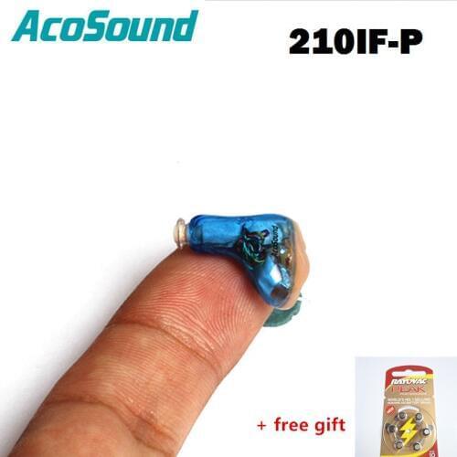 AcoSound 210IF-P Invisible CIC Hearing Aid Digital for the elderly Portable Audiphones Mini Sound Amplifier Ear Aids A10 battery