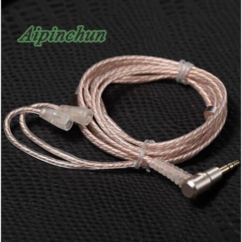 Aipinchun 3.5mm 3-Pole Bending Jack Earphone Cable Headphone Replacement 4N OCC & 4N OFC Wire Cord for IE8 IE8i IE80
