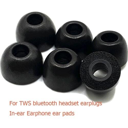 6pcs Memory Foam Ear Tips ear pads 4.0mm (L M S) core with buckle For TWS In-ear earphone Wireless bluetooth Earphone ear pads
