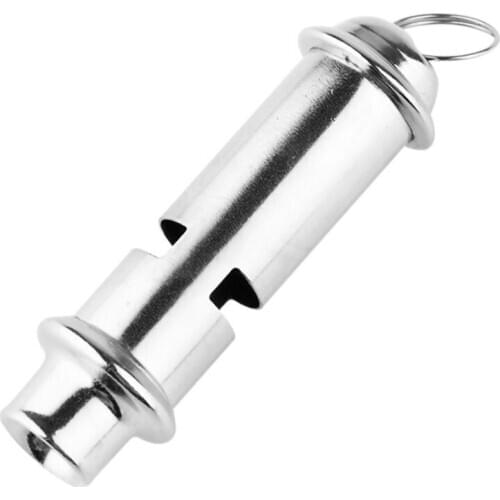 Aolikes Portable Survival Whistles Emergency Stainless Steel Silver Whistle For Outdoor Hiking Camping Hunting 6.8cm
