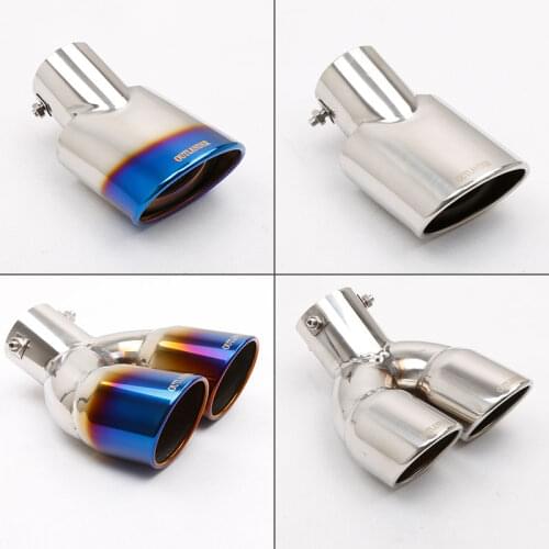 Car exhaust muffler stainless steel 1 to 2 double tube chrome modified rear tail throat For Mitsubishi Outlander 2016-2019