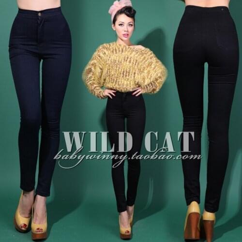 FREE SHIPPING Limited edition vintage aa high waist slim hip jeans tight