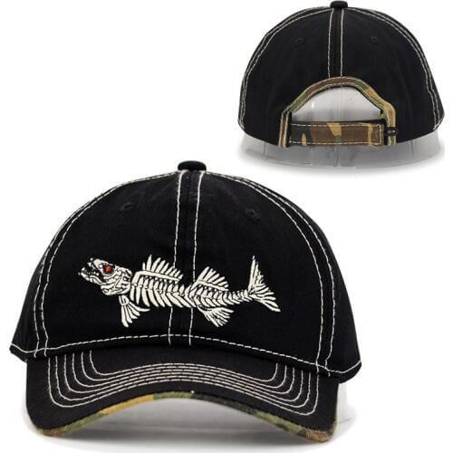 Fish Bone Mens Baseball Cap Womens Snapback Fishing Embroidery Dad Hat Man Kids Trucker Hat Summer Fisher Brand Men Cap