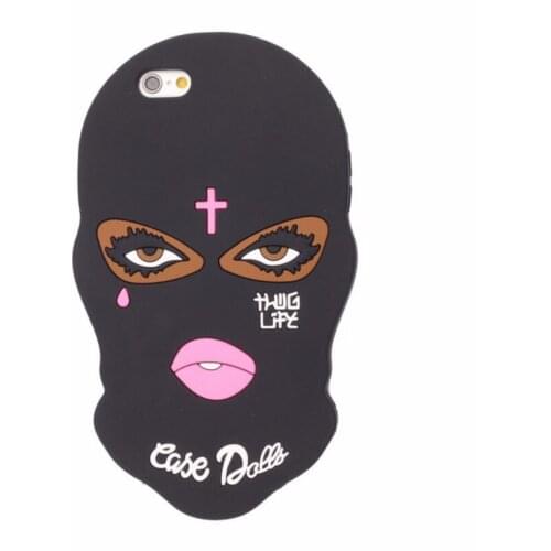 Black Girl 3D Mask Silicon Case for iPhone 11 Pro Max 7 Plus 8 6 6s X XR XS Case Dolls Black Unique Phone Case for iPhone 12 Pro