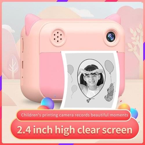 12MP 2.4inch HD 1080P Kids Instant Thermal Print Camera Photo Video Digita Cameras Printing Camera Toy Children Birthday Gifts
