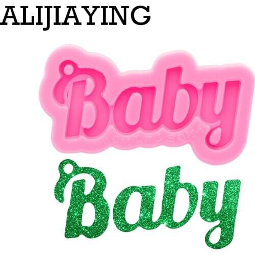 DY0762 Glossy Letter Baby Resin Keychain/Necklace Mold , Mold for Resin Jewelry, Resin Silicone Mold To Make Crafts with Epoxy