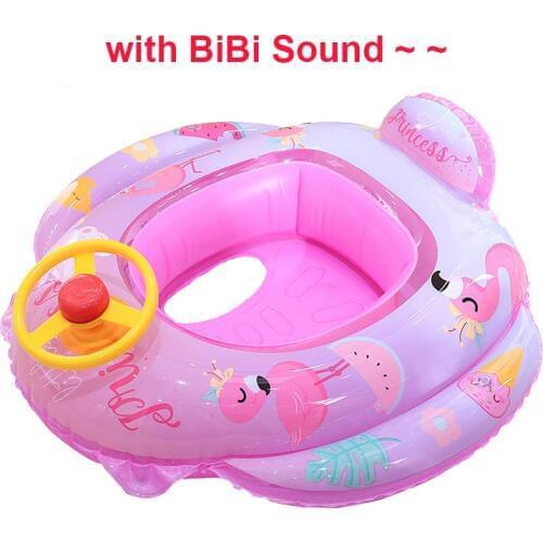 Rooxin Baby Infant Float Pool Swimming Ring with Steering Wheel Swimming Circle Rubber Ring Beach Pool Party Toys Water Sport