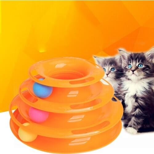 Dropshipping Funny Pet Toy Cat Toys Intelligence Triple Play Disc Cat Toy Balls Cat Crazy Ball Disk Interactive Toy Cat Supplies