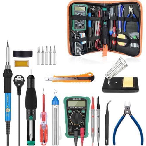 Temperature Electric Soldering Iron Kit 110V 220V 60W Soldering Iron kit With Multimeter Desoldeirng Pump Welding Tool