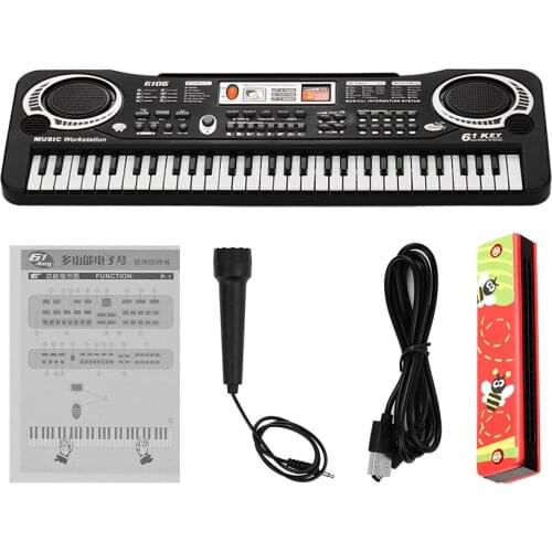 61 Keys Digital Music Electronic Keyboard Multifunctional Electric Piano for Piano Student with Microphone Musical Instrument