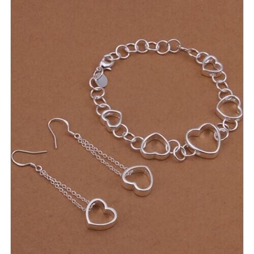 Hot selling 925 jewelry silver plated jewelry set fashion jewelry set Jewelry Set SMTS427