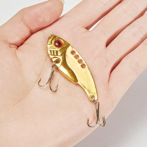 3.8g/7g/11g Artificial Fishing Lure Metal Hard Bait Spoon Vib Wobbler Diving Swivel Bait Fishing Lure Vibration Carp Swim Tackle