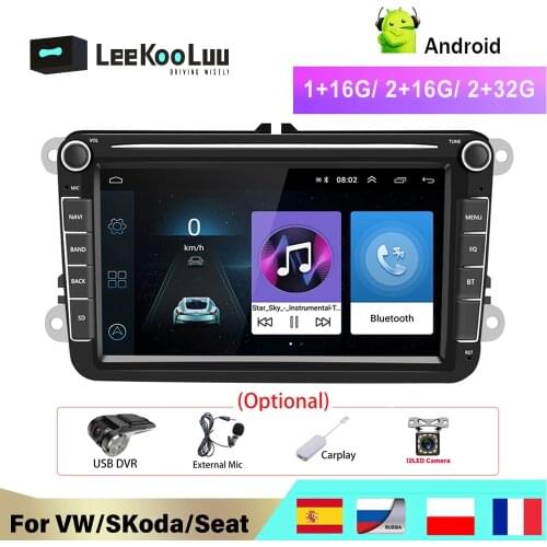 LeeKooLuu 2 Din Autoradio For VW / Volkswagen Skoda Octavia golf 5 6 touran passat B6 polo Jetta 8" GPS Wifi Android Car Radio