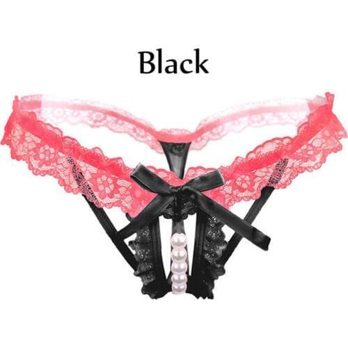 Summer Sexy Women Lingerie Lace G-string Crotchless V-string Open Crotch Knicker Erotic Sex Bow Thong Panties Briefs
