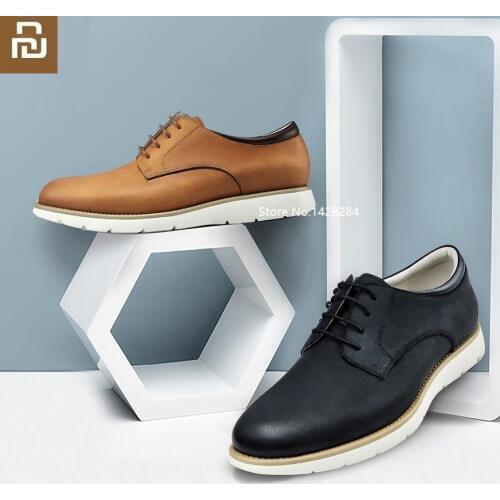 Youpin Devil men lightweight business leather shoes Slow shock Wear resistant Luxury Casual Shoes Scrub cowhide Breathable Slip