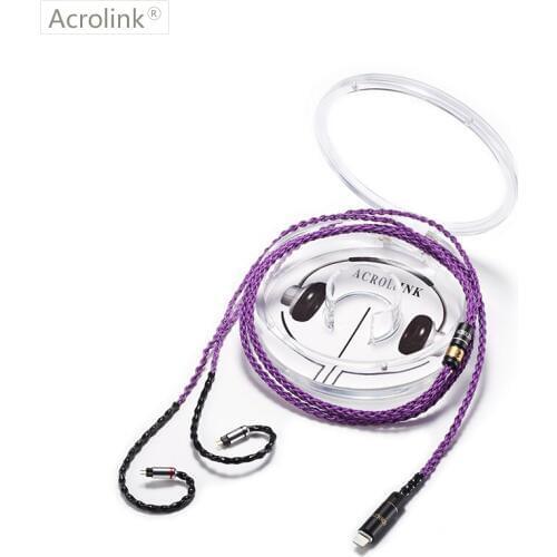 Acrolink 1.2m High Qulity 8core Upgraded Silver Plated Earbuds with 0.78mm 2 Pins Interface for iPhone Audio Headphone Cable